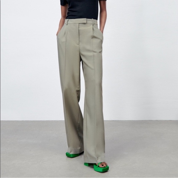 ZARA WOMEN  WIDE-LEG TROUSERS - Picture 1 of 16